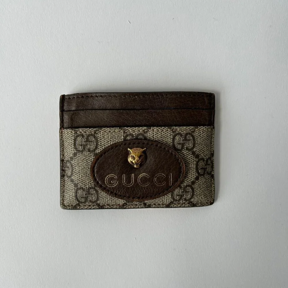 GUCCI SIGNATURE NEO VINTAGE GG SUPREME CARD HOLDER WALLET